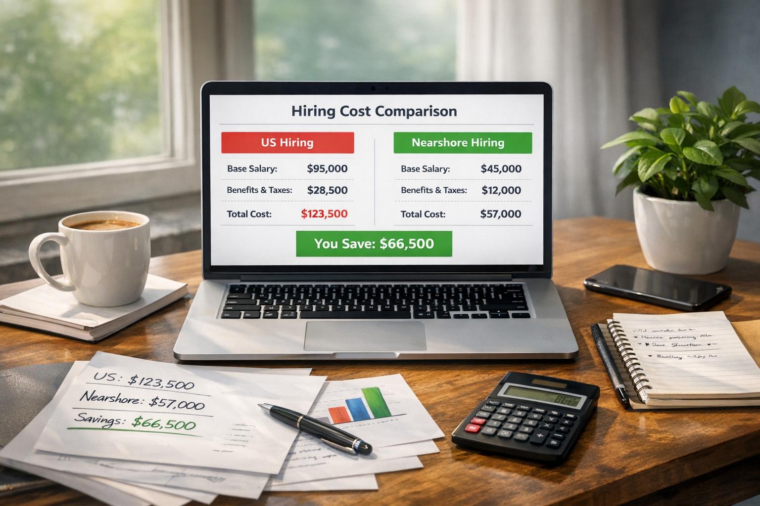 Nearshore vs US Hiring Cost Converter